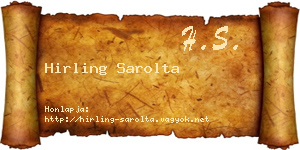 Hirling Sarolta névjegykártya